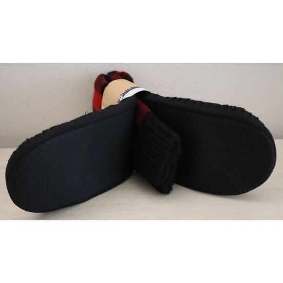 Original Muk Luks 16342-612 Men’s Sz L/XL (11-13) Red/Black Plaid Slipper Socks - Picture 5 of 6
